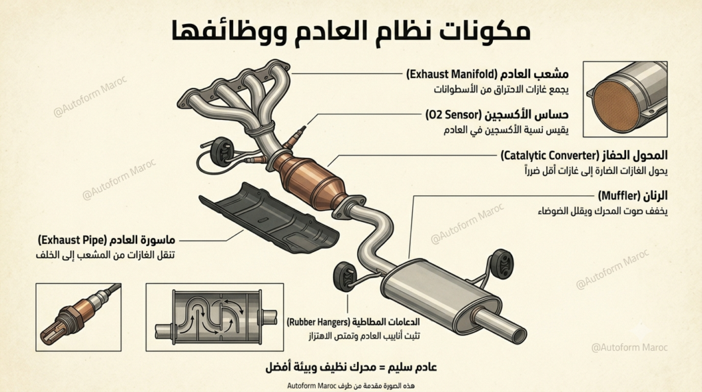 مكونات نظام العادم ووظائفها – دليل سريع لفهم سيارتك