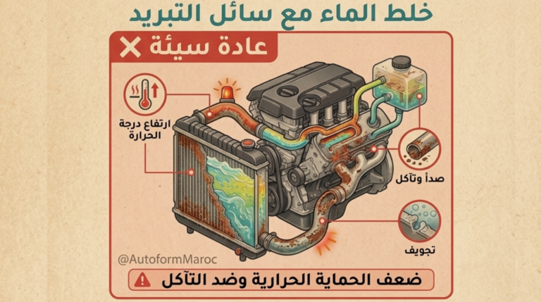 خلط الماء مع سائل التبريد: 5 مخاطر خطيرة تهدد محرك سيارتك