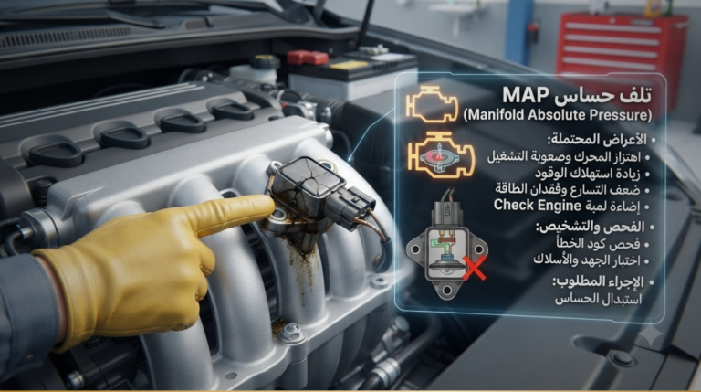 علامات تلف حساس MAP: 7 أعراض تكشف تعطل حساس الضغط المطلق وتأثيره على أداء المحرك